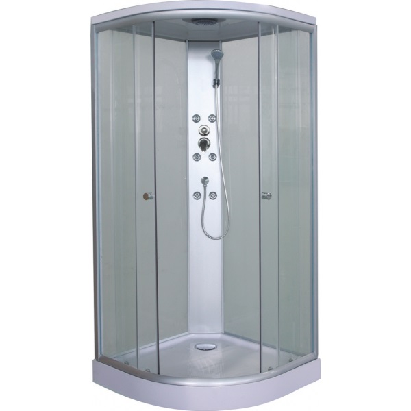 Sanotechnik Relax - sprchový box štvrťkruh 90x90x207cm, biely